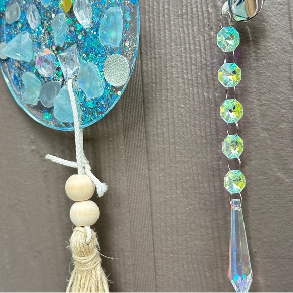 OOAK Assemblage Art Sculpture Hanging Resin Handmade Mosaic Indoor/Outdoor Decor - Picture 3 of 12